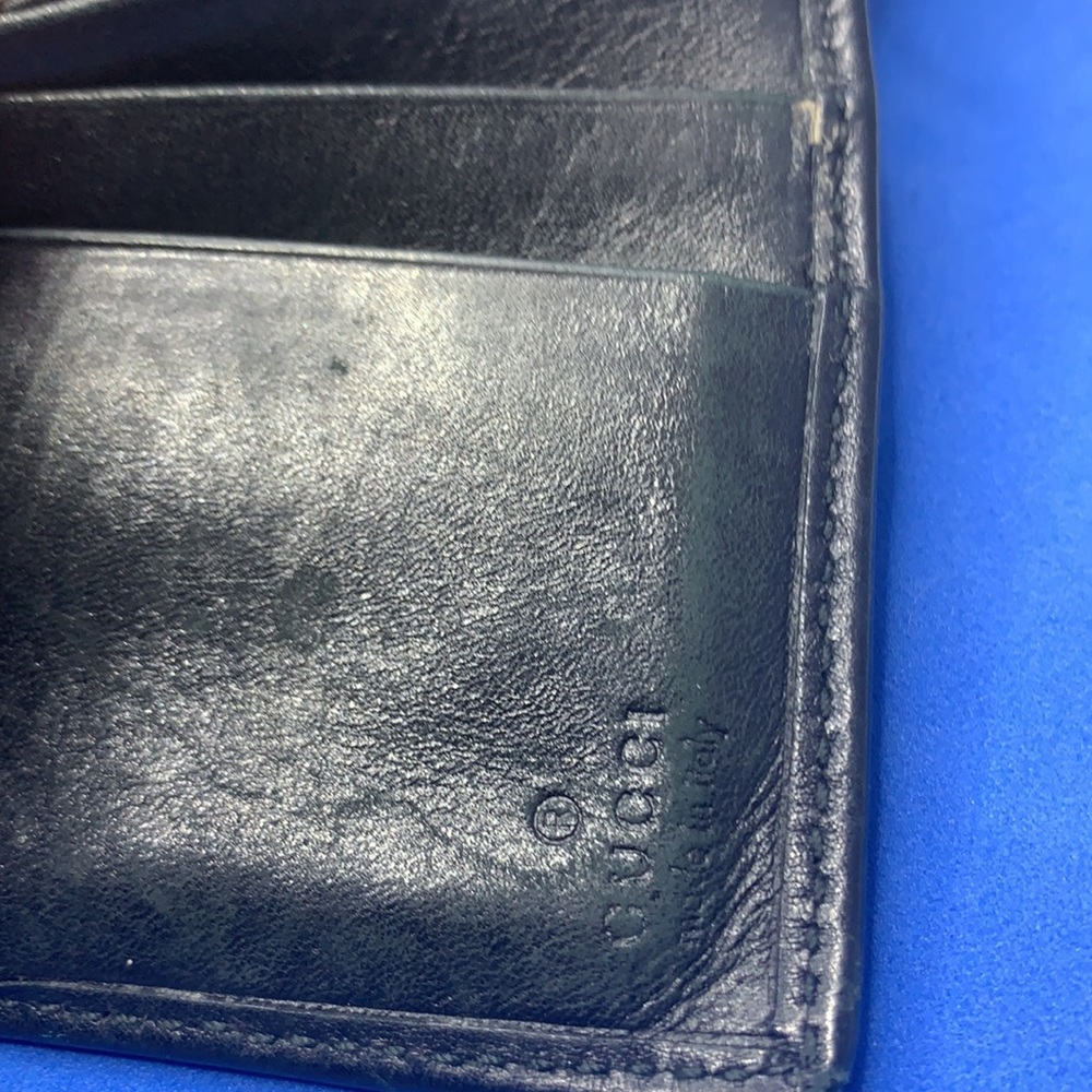 GUCCI black leather wallet Sheri web‎ San Motoyama Vintage - Picture 9 of 9